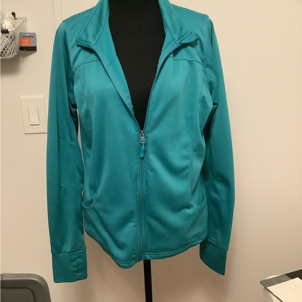 Elegant Teal Women's Zip-Up Jacket